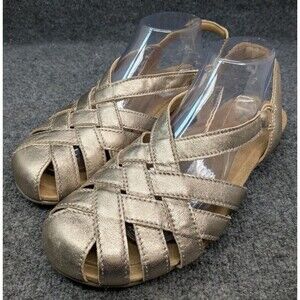 Earth Origins Etberri Women’s 10M Metallic Gold Leather Slingback Comfort...
